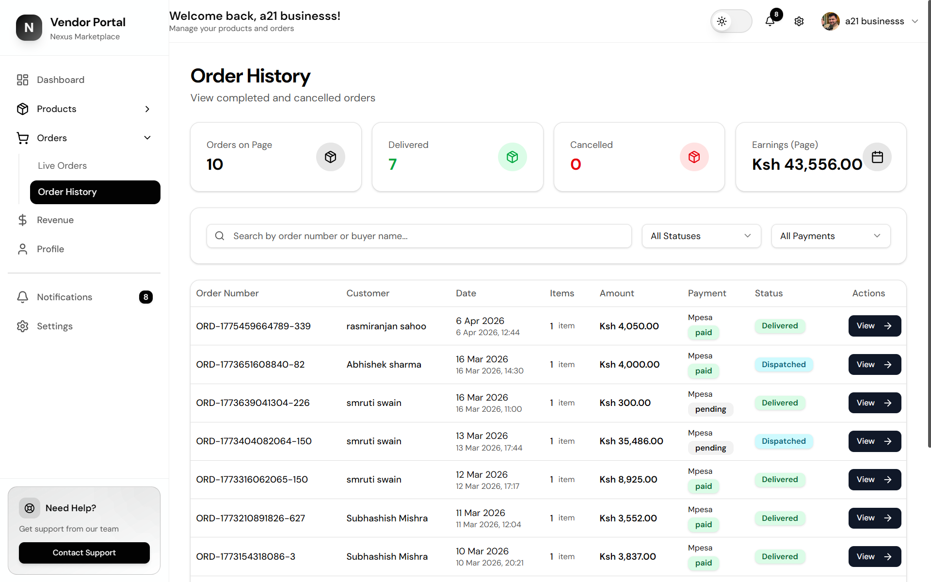 Vendor Dashboard screenshot 7